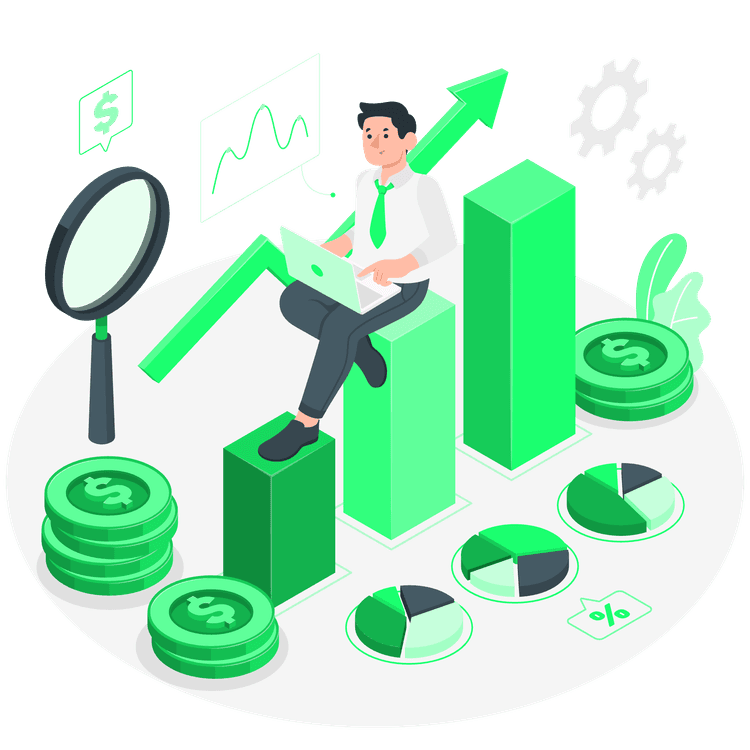 Investment data illustration - <a href='https://storyset.com/business'>Business illustrations by Storyset</a>